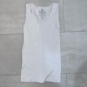 Dynamic White Ribbed Tank